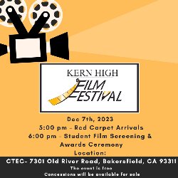 Invite for Kern High Film Festival